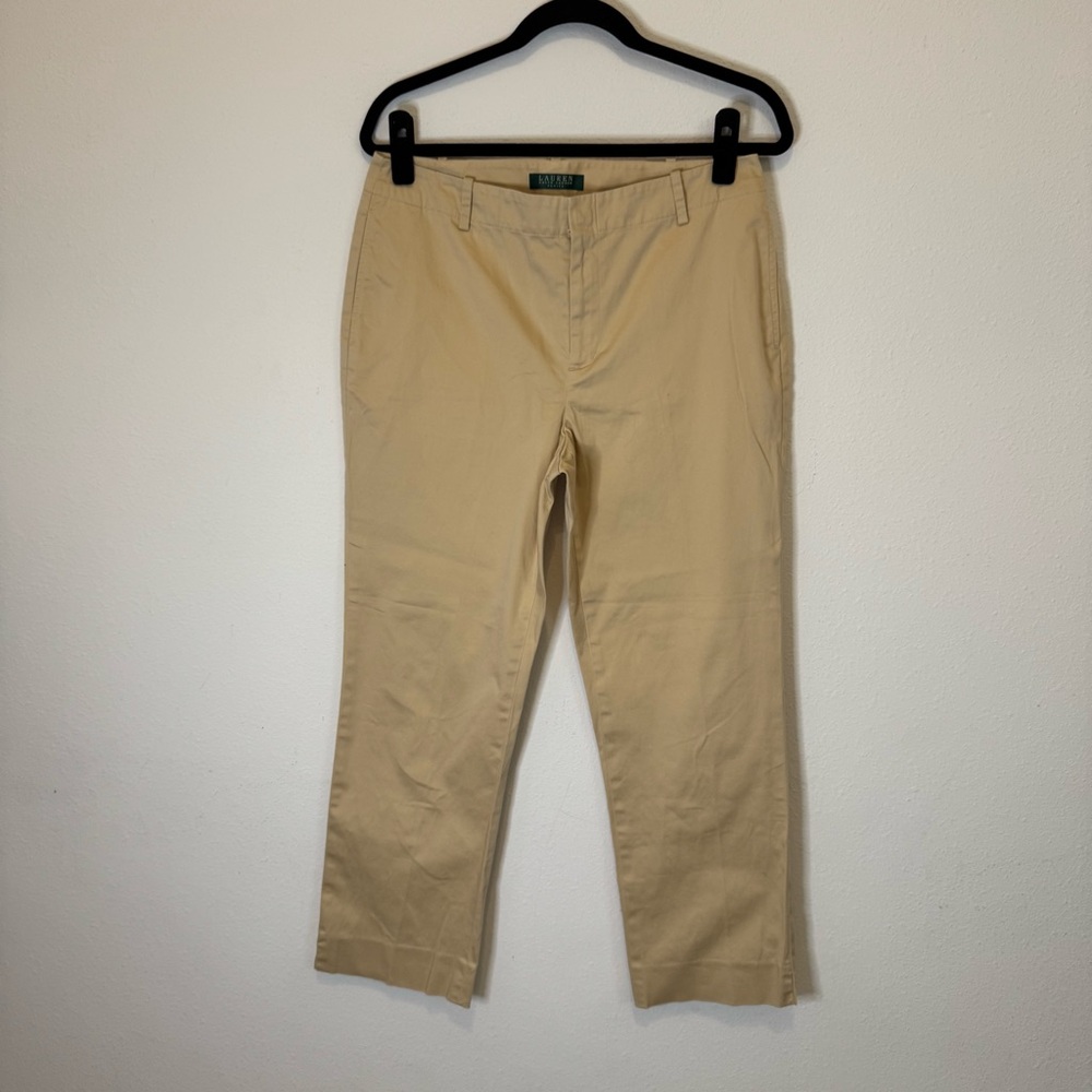 Lauren Ralph Lauren women’s Khaki cropped Pants Sz 10Petit Preppy Classic Office